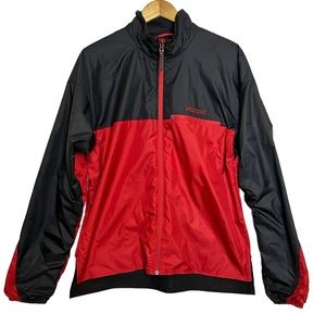 Marmot Women’s Fleece Lined Windbreaker Jacket LARGE Full Zip Red Black